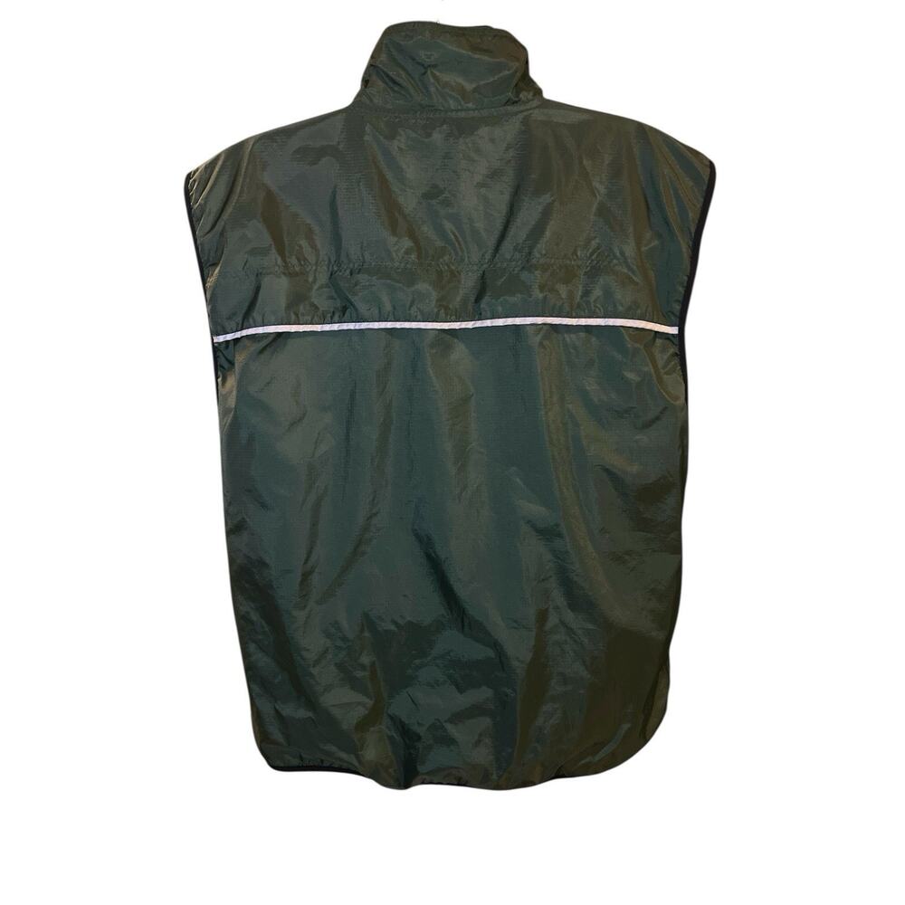 B.U.M. Equipment Green Vest Size Men’s L Windbreaker Pocketed Hiking Zip Up 90’s - Picture 4 of 10